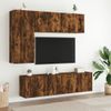 Muebles De Tv De Pared 5 Piezas Madera Ingeniería Roble Ahumado