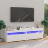 Muebles De Tv Con Luces Led 2 Unidades Blanco Brillante 75x35x40 Cm