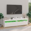 Muebles De Tv Con Luces Led 2 Unidades Blanco Brillante 75x35x40 Cm