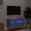 Mueble De Tv De Pared Con Luces Led Gris Sonoma 80x30x40 Cm