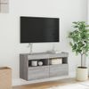 Mueble De Tv De Pared Con Luces Led Gris Sonoma 80x30x40 Cm