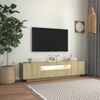 Mueble De Tv Con Luces Led Roble Sonoma 160x35x40 Cm