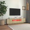 Mueble De Tv Con Luces Led Roble Sonoma 160x35x40 Cm