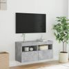 Mueble De Tv De Pared Con Luces Led Gris Hormigón 80x30x40 Cm