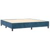 Cama Box Spring Colchón Y Led Terciopelo Azul Oscuro 200x200 Cm