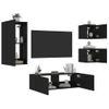 Muebles De Tv De Pared Con Luces Led 4 Piezas Negro