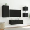 Muebles De Tv De Pared Con Luces Led 4 Piezas Negro