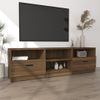 Mueble Para Tv Madera Contrachapada Roble Marrón 150x33,5x45 Cm