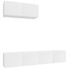 Set De Muebles De Tv 3 Piezas Madera Contrachapada Blanco Brillo