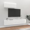 Set De Muebles De Tv 3 Piezas Madera Contrachapada Blanco Brillo