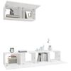 Set De Muebles De Tv 3 Piezas Madera Contrachapada Blanco Brillo