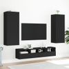 Muebles De Tv De Pared 5 Piezas Madera De Ingeniería Negro