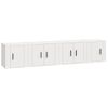 Set De Muebles Para Tv 4 Piezas Madera Contrachapada Blanco