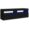 Mueble De Tv Con Luces Led Negro 120x35x40 Cm