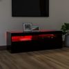 Mueble De Tv Con Luces Led Negro 120x35x40 Cm