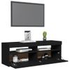 Mueble De Tv Con Luces Led Negro 120x35x40 Cm