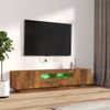 Set De Muebles Tv Con Leds 2 Piezas Contrachapada Roble Ahumado