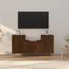 Set De Muebles Para Tv 3 Piezas Madera Contrachapada Roble Marrón