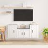 Set De Muebles De Tv 3 Piezas Madera Contrachapada Blanco