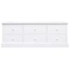 Mueble Para Tv Madera Maciza De Paulownia Blanco 108x30x40 Cm