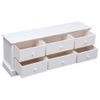 Mueble Para Tv Madera Maciza De Paulownia Blanco 108x30x40 Cm