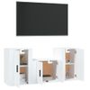 Set De Muebles De Tv 3 Piezas Madera Contrachapada Blanco