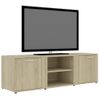 Mueble De Tv Madera Contrachapada Color Roble 120x34x37 Cm