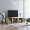 Mueble De Tv Madera Contrachapada Color Roble 120x34x37 Cm