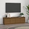 Mueble De Tv Madera Maciza De Pino Marrón Miel 156x37x45 Cm