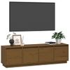 Mueble De Tv Madera Maciza De Pino Marrón Miel 156x37x45 Cm