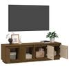 Mueble De Tv Madera Maciza De Pino Marrón Miel 156x37x45 Cm