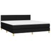 Cama Box Spring Con Colchón Led Tela Negro 160x200 Cm