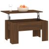 Mesa De Centro Madera Contrachapada Roble Marrón 79x49x41 Cm