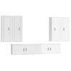 Set De Muebles De Tv 6 Piezas Madera Contrachapada Blanco Brillo