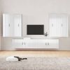 Set De Muebles De Tv 6 Piezas Madera Contrachapada Blanco Brillo