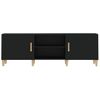 Mueble Para Tv Madera Contrachapada Negro 150x30x50 Cm