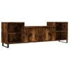 Mueble Para Tv Madera Contrachapada Roble Ahumado 160x35x55 Cm