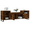 Mueble Para Tv Madera Contrachapada Roble Ahumado 160x35x55 Cm