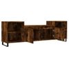 Mueble Para Tv Madera Contrachapada Roble Ahumado 160x35x55 Cm