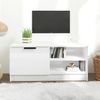 Mueble De Tv Madera Contrachapada Blanco Brillante 80x35x36,5cm