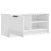 Mueble De Tv Madera Contrachapada Blanco Brillante 80x35x36,5cm