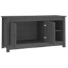 Mueble De Tv De Madera Maciza De Pino Gris 103x36,5x52 Cm