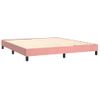 Cama Box Spring Colchón Y Led Terciopelo Rosa 180x200 Cm