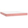 Cama Box Spring Colchón Y Led Terciopelo Rosa 180x200 Cm