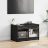 Mueble De Tv Con Puertas De Vidrio Negro 68x37x42 Cm