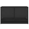 Mueble De Tv Con Puertas De Vidrio Negro 68x37x42 Cm