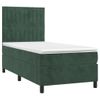 Cama Box Spring Colchón Y Led Terciopelo Verde Oscuro 80x200 Cm