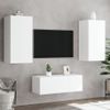 Muebles De Tv De Pared Con Led 4 Piezas Madera Ingeniería Blanco