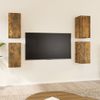 Mueble Tv 4 Unidades Madera Contrachapada Roble Ahumado 30,5x30x60cm