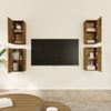 Mueble Tv 4 Unidades Madera Contrachapada Roble Ahumado 30,5x30x60cm